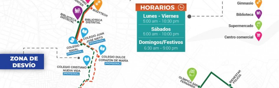 Cambios ruta a105